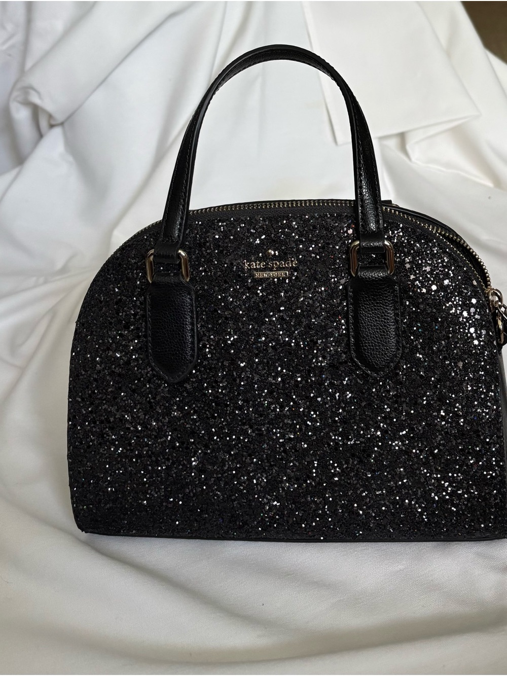 kate spade Black Glitter Dome Satchel Bag